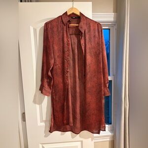 Zara Red and Black Animal Print Dress